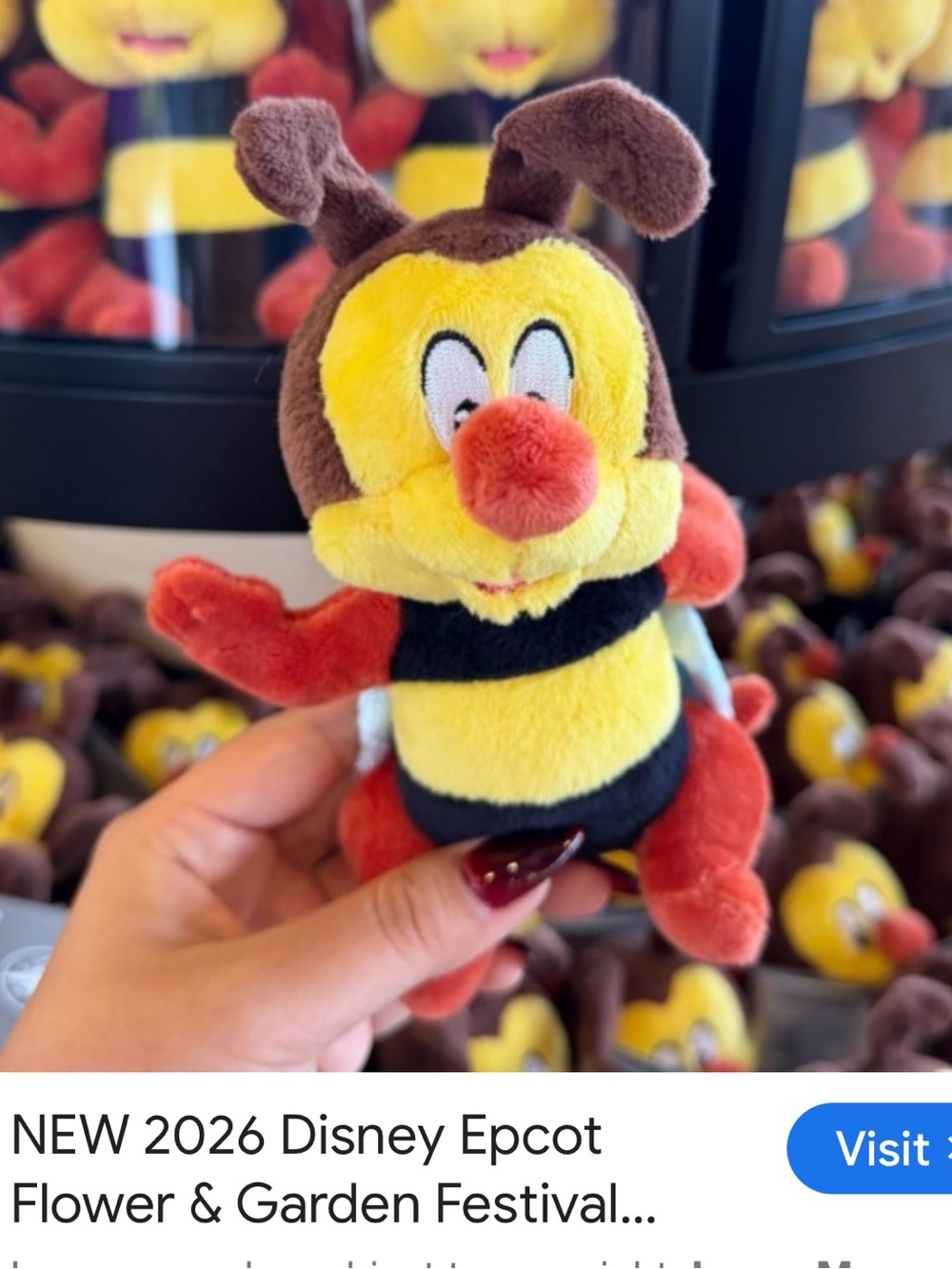 #2471**EPCOT Flower & Garden 2026 Kids Backpack with Bee Plush - Picture 4 of 15